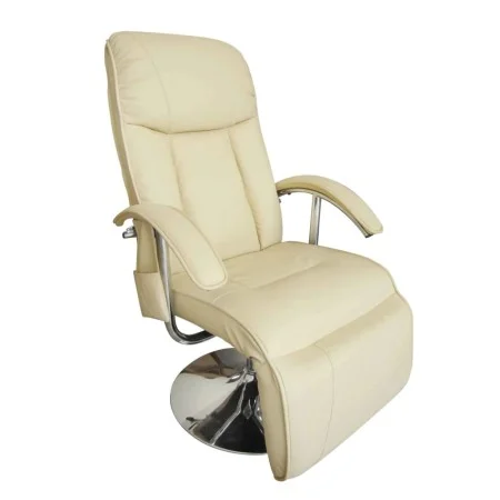Sillón de masaje de cuero sintético blanco crema de vidaXL, Sillones de masaje eléctricos - Ref: Foro24-240065, Precio: 268,5...