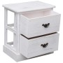 Mesita de noche madera de Paulownia blanco 38x28x45 cm de vidaXL, Mesitas de noche - Ref: Foro24-284060, Precio: 67,48 €, Des...