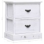 Mesita de noche madera de Paulownia blanco 38x28x45 cm de vidaXL, Mesitas de noche - Ref: Foro24-284060, Precio: 67,48 €, Des...