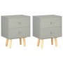 Mesitas de noche 2 unidades madera maciza pino gris 40x30x50 cm de vidaXL, Mesitas de noche - Ref: Foro24-285227, Precio: 107...