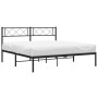 Estructura de cama con cabecero metal negro 120x200 cm de vidaXL, Camas y somieres - Ref: Foro24-372275, Precio: 86,53 €, Des...