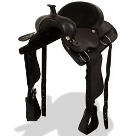 Montura occidental, cabezada y pechera cuero real 17" negra de vidaXL, Monturas - Ref: Foro24-91354, Precio: 224,46 €, Descue...