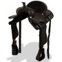 Montura occidental, cabezada y pechera cuero real 17" negra de vidaXL, Monturas - Ref: Foro24-91354, Precio: 261,54 €, Descue...
