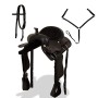 Montura occidental, cabezada y pechera cuero real 17" negra de vidaXL, Monturas - Ref: Foro24-91354, Precio: 261,54 €, Descue...