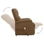 Sillón de masaje elevable de tela marrón de vidaXL, Sillones de masaje eléctricos - Ref: Foro24-329713, Precio: 380,70 €, Des...