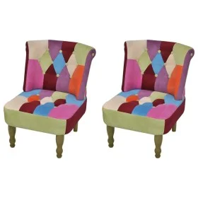 Sessel im französischen Stil, 2 Einheiten, Stoff-Patchwork, Patchwork von vidaXL, Sessel - Ref: Foro24-240810, Preis: 265,34 ...