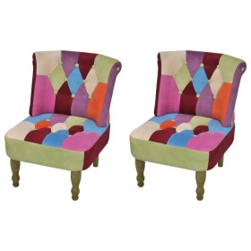 Sillones de estilo francés 2 unidades tela retales Patchwork de vidaXL, Sillones - Ref: Foro24-240810, Precio: 270,42 €, Desc...