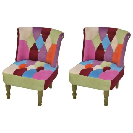 Sillones de estilo francés 2 unidades tela retales Patchwork de vidaXL, Sillones - Ref: Foro24-240810, Precio: 265,34 €, Desc...