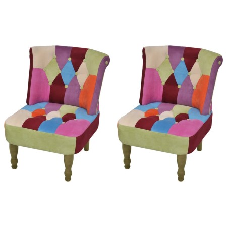Sillones de estilo francés 2 unidades tela retales Patchwork de vidaXL, Sillones - Ref: Foro24-240810, Precio: 270,42 €, Desc...
