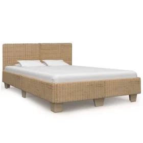 Hand-woven real rattan bed frame 140x200 cm by vidaXL, Beds and slatted bases - Ref: Foro24-283088, Price: 347,09 €, Discount: %