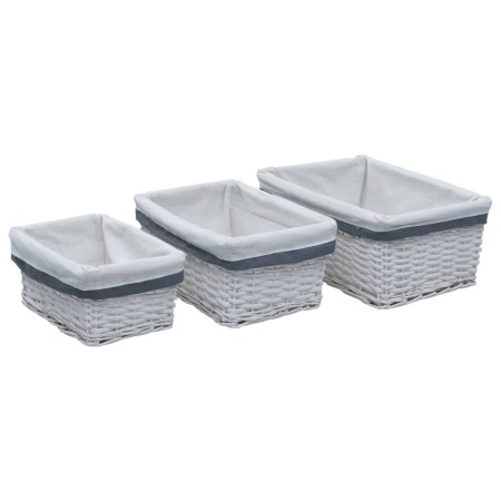 Juego de cestas apilables 3 piezas sauce natural de vidaXL, Cestas para almacenaje - Ref: Foro24-286976, Precio: 39,83 €, Des...