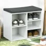 HI Zapatero con cojín blanco 51,5x29x48 cm de HI, Zapateros y organizadores de calzado - Ref: Foro24-445599, Precio: 53,77 €,...