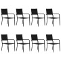 Set de muebles de comedor de jardín 9 piezas ratán PE negro de vidaXL, Conjuntos de jardín - Ref: Foro24-3072509, Precio: 440...