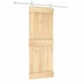 Schiebetür mit Beschlägen aus massivem Kiefernholz, 80 x 210 cm von vidaXL, Türen - Ref: Foro24-3203180, Preis: 178,72 €, Rab...