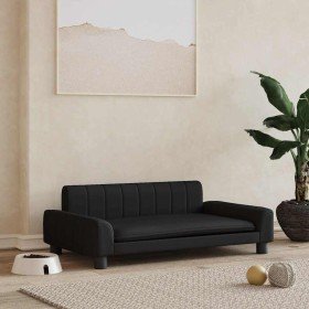 Cama para perros de cuero sintético negra 90x53x30 cm en Camas para perros | Comprar online en Foru.es