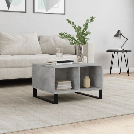 Mesa de centro madera contrachapada gris hormigón 60x50x36,5 cm de vidaXL, Mesas de centro - Ref: Foro24-830552, Precio: 51,9...
