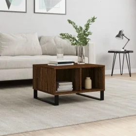 Mesa de centro madera contrachapada marrón roble 60x50x36,5 cm de vidaXL, Mesas de centro - Ref: Foro24-830555, Precio: 50,74...