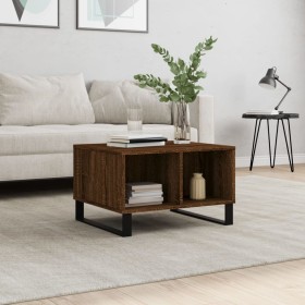 Mesa de centro madera contrachapada marrón roble 60x50x36,5 cm de vidaXL, Mesas de centro - Ref: Foro24-830555, Precio: 51,35...