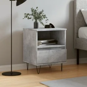 Mesita de noche madera de ingeniería gris hormigón 40x35x50 cm de vidaXL, Mesitas de noche - Ref: Foro24-830628, Precio: 41,1...