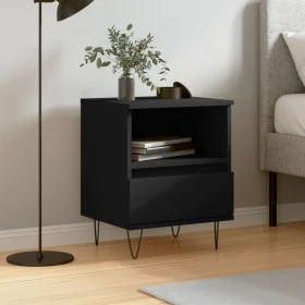 Mesita de noche madera contrachapada negro 40x35x50 cm de vidaXL, Mesitas de noche - Ref: Foro24-830622, Precio: 48,00 €, Des...