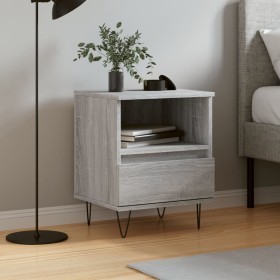 Mesita de noche madera de ingeniería gris Sonoma 40x35x50 cm de vidaXL, Mesitas de noche - Ref: Foro24-830632, Precio: 40,39 ...