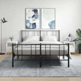 Mesitas noche 2 uds madera ingeniería blanco brillo 40x35x50 cm de vidaXL, Mesitas de noche - Ref: Foro24-830625, Precio: 75,...