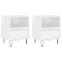 Mesitas noche 2 uds madera ingeniería blanco brillo 40x35x50 cm de vidaXL, Mesitas de noche - Ref: Foro24-830625, Precio: 75,...