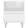 Mesitas noche 2 uds madera ingeniería blanco brillo 40x35x50 cm de vidaXL, Mesitas de noche - Ref: Foro24-830625, Precio: 75,...