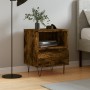 Mesita de noche madera de ingeniería roble ahumado 40x35x50 cm de vidaXL, Mesitas de noche - Ref: Foro24-830630, Precio: 39,3...