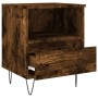 Mesita de noche madera de ingeniería roble ahumado 40x35x50 cm de vidaXL, Mesitas de noche - Ref: Foro24-830630, Precio: 39,3...