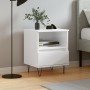 Mesita de noche madera contrachapada blanco brillo 40x35x50 cm de vidaXL, Mesitas de noche - Ref: Foro24-830624, Precio: 46,2...