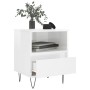Mesita de noche madera contrachapada blanco brillo 40x35x50 cm de vidaXL, Mesitas de noche - Ref: Foro24-830624, Precio: 46,2...
