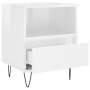 Mesita de noche madera contrachapada blanco brillo 40x35x50 cm de vidaXL, Mesitas de noche - Ref: Foro24-830624, Precio: 46,2...