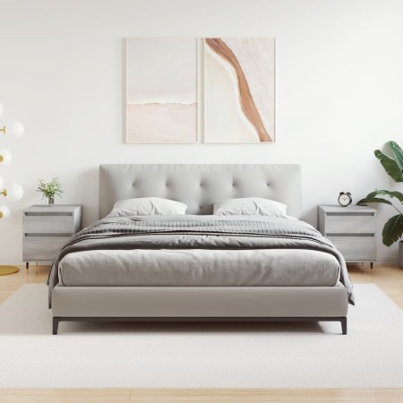 Mesita de noche 2 uds madera ingeniería gris Sonoma 40x35x50 cm de vidaXL, Mesitas de noche - Ref: Foro24-830665, Precio: 77,...