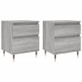 Mesita de noche 2 uds madera ingeniería gris Sonoma 40x35x50 cm de vidaXL, Mesitas de noche - Ref: Foro24-830665, Precio: 77,...