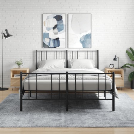 Mesitas noche 2 uds madera ingeniería roble Sonoma 40x35x50 cm de vidaXL, Mesitas de noche - Ref: Foro24-830627, Precio: 69,8...
