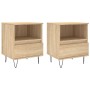 Mesitas noche 2 uds madera ingeniería roble Sonoma 40x35x50 cm de vidaXL, Mesitas de noche - Ref: Foro24-830627, Precio: 69,8...