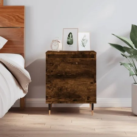 Smoked oak engineered wood bedside table 40x35x50 cm by vidaXL, Nightstands - Ref: Foro24-830662, Price: 41,50 €, Discount: %