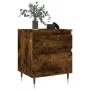 Smoked oak engineered wood bedside table 40x35x50 cm by vidaXL, Nightstands - Ref: Foro24-830662, Price: 41,50 €, Discount: %