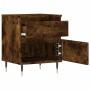 Mesita de noche madera de ingeniería roble ahumado 40x35x50 cm de vidaXL, Mesitas de noche - Ref: Foro24-830662, Precio: 42,0...