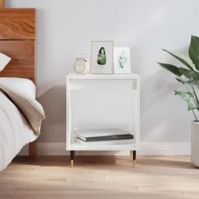 Mesita de noche madera de ingeniería blanco brillo 40x35x50 cm de vidaXL, Mesitas de noche - Ref: Foro24-830704, Precio: 36,2...