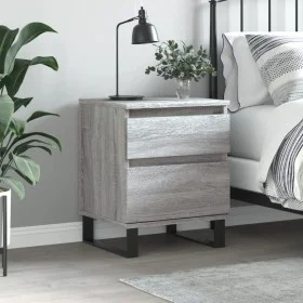 Mesita de noche madera de ingeniería gris Sonoma 40x35x50 cm de vidaXL, Mesitas de noche - Ref: Foro24-830696, Precio: 55,41 ...