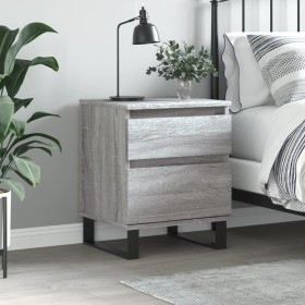Mesita de noche madera de ingeniería gris Sonoma 40x35x50 cm de vidaXL, Mesitas de noche - Ref: Foro24-830696, Precio: 56,39 ...