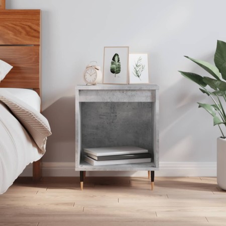 Mesita de noche madera de ingeniería gris hormigón 40x35x50 cm de vidaXL, Mesitas de noche - Ref: Foro24-830708, Precio: 36,3...