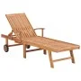 Sun loungers with table and cushion 2 units solid teak wood by vidaXL, Loungers - Ref: Foro24-3073179, Price: 601,71 €, Disco...