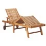 Sun loungers with table and cushion 2 units solid teak wood by vidaXL, Loungers - Ref: Foro24-3073179, Price: 601,71 €, Disco...