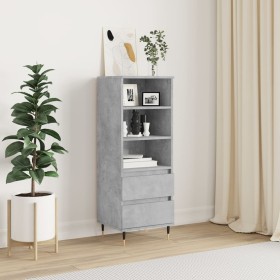Aparador alto madera contrachapada gris hormigón 40x36x110 cm de vidaXL, Aparadores - Ref: Foro24-831504, Precio: 65,97 €, De...