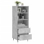 Aparador alto madera contrachapada gris hormigón 40x36x110 cm de vidaXL, Aparadores - Ref: Foro24-831504, Precio: 65,97 €, De...