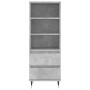 Aparador alto madera contrachapada gris hormigón 40x36x110 cm de vidaXL, Aparadores - Ref: Foro24-831504, Precio: 65,97 €, De...
