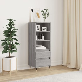 Aparador alto madera contrachapada gris Sonoma 40x36x110 cm de vidaXL, Aparadores - Ref: Foro24-831506, Precio: 57,40 €, Desc...